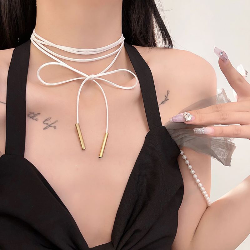 Bow String Layered Necklace