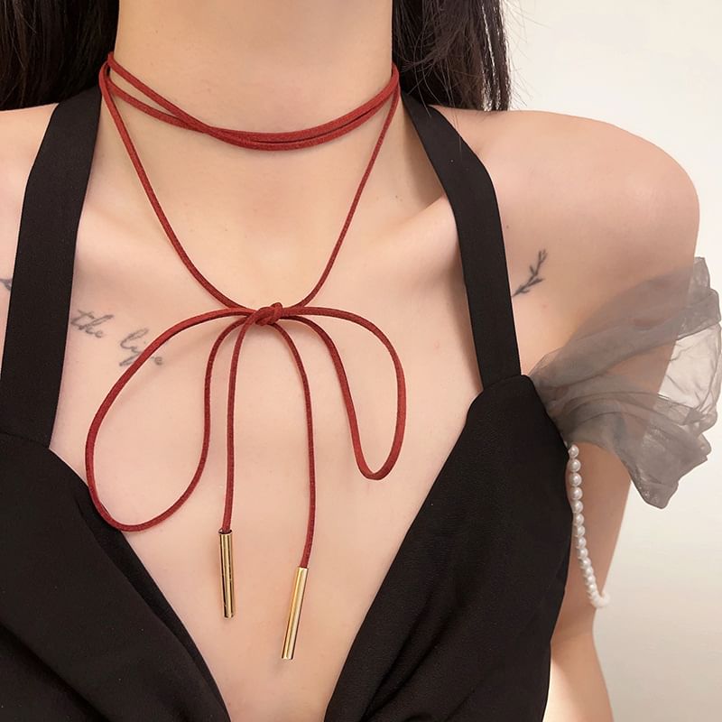 Bow String Layered Necklace