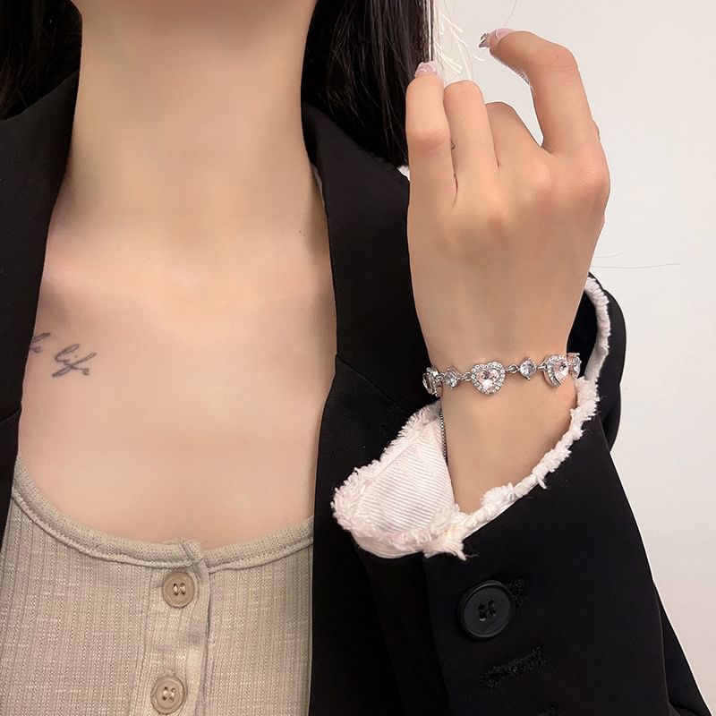Heart Rhinestone Bracelet