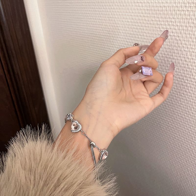 Heart Rhinestone Bracelet