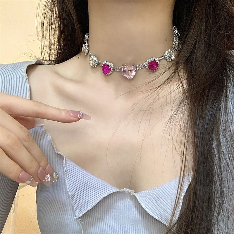 Heart Choker Rhinestone