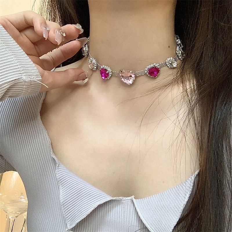 Heart Choker Rhinestone