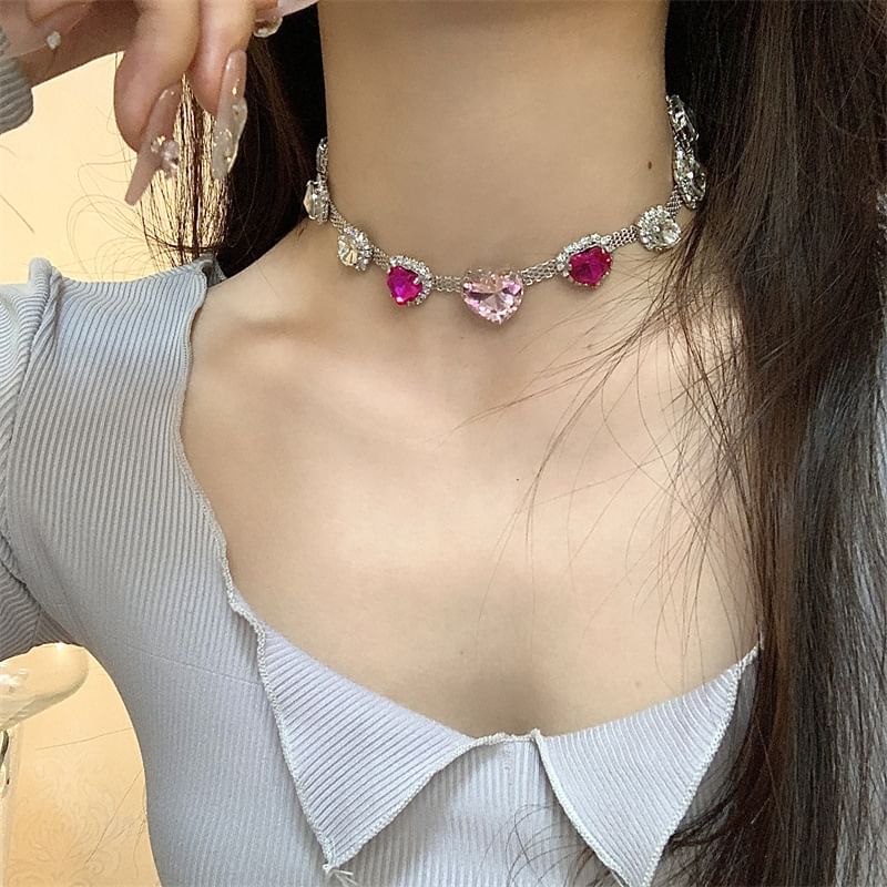 Heart Choker Rhinestone