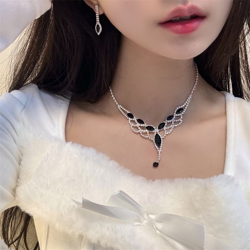 Pendant Earring Necklace Drop / Rhinestone