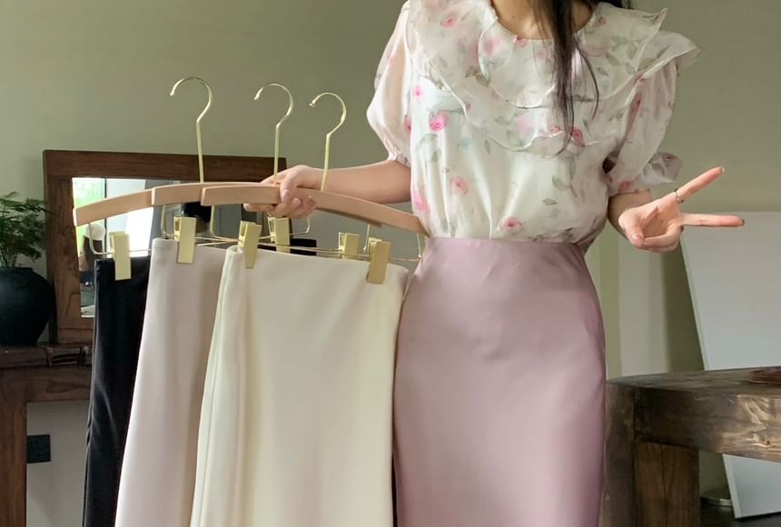Satin Mermaid Maxi Skirt with High Waist