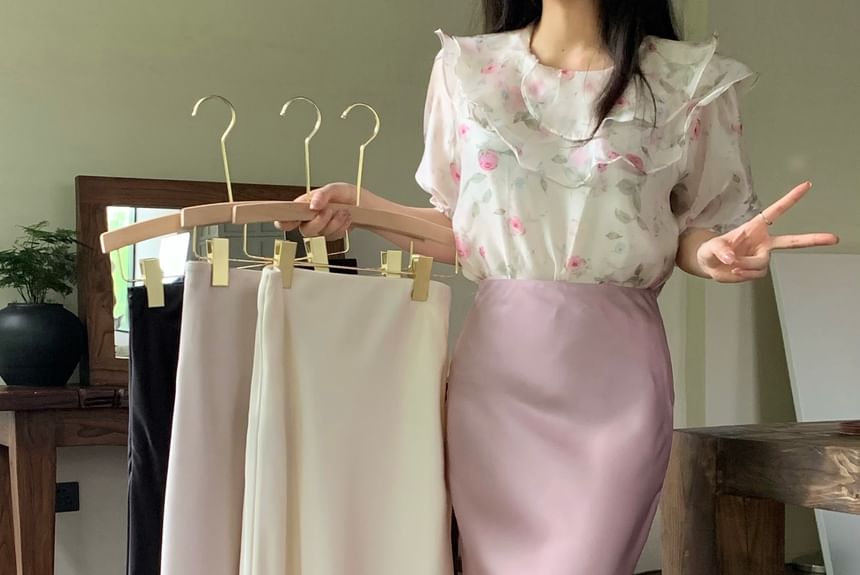 Satin Mermaid Maxi Skirt with High Waist