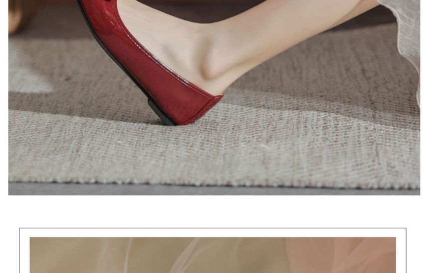 Faux Flats Leather Bow