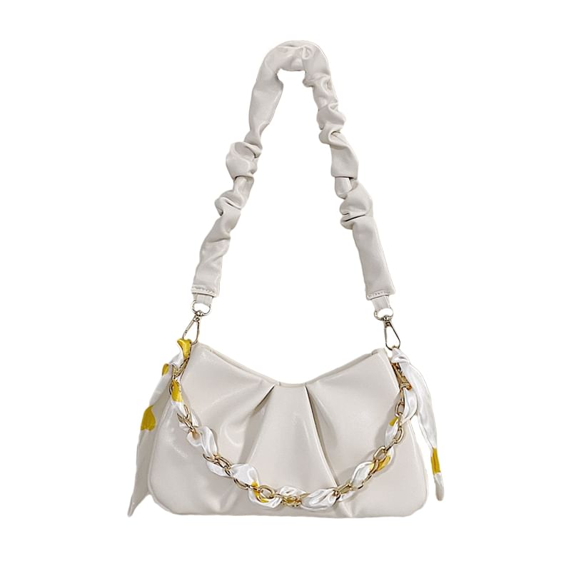 Faux Pearl Strap Shirred Shoulder Bag / Sash / Set