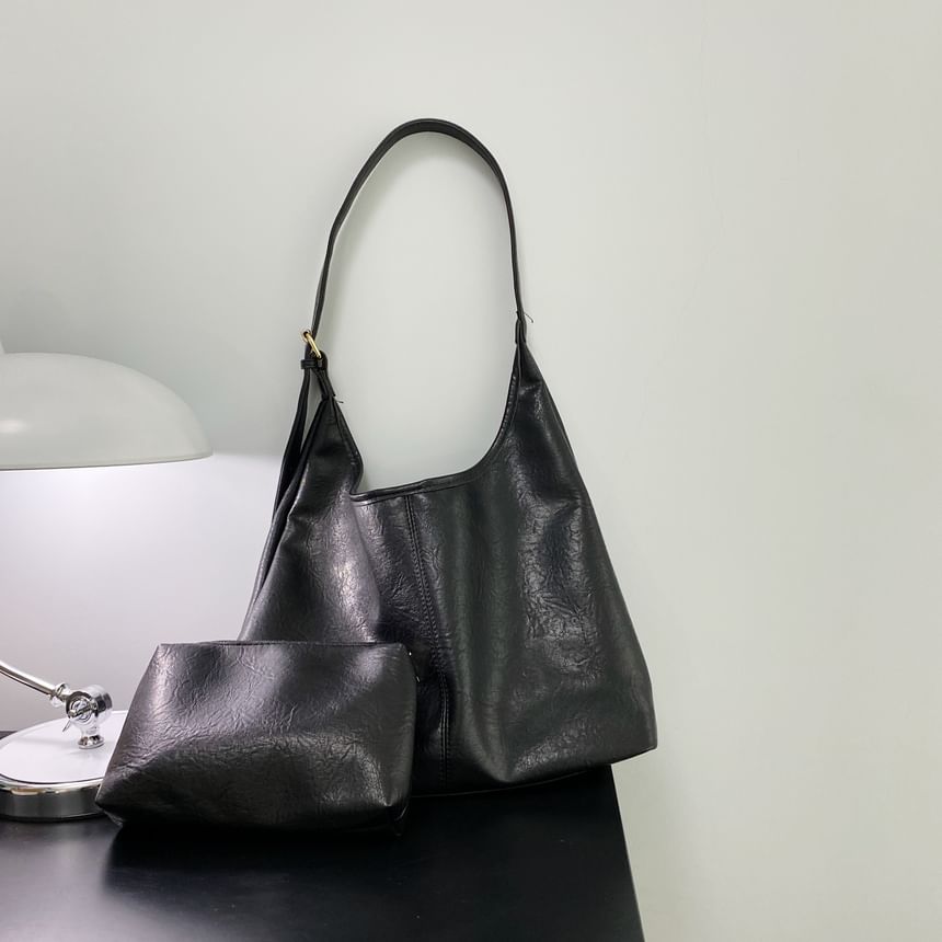 Faux Leather Tote Bag / Pouch / Set