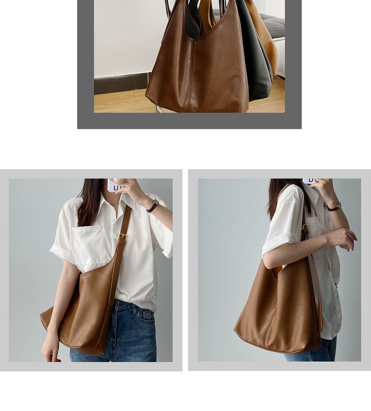 Faux Leather Tote Bag / Pouch / Set