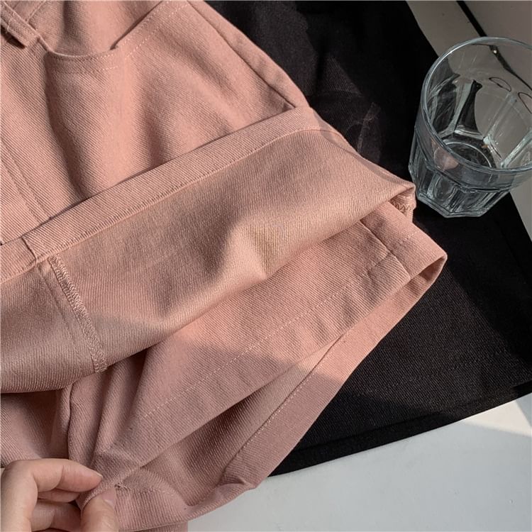 Waist Plain A-Line Skirt Mini High