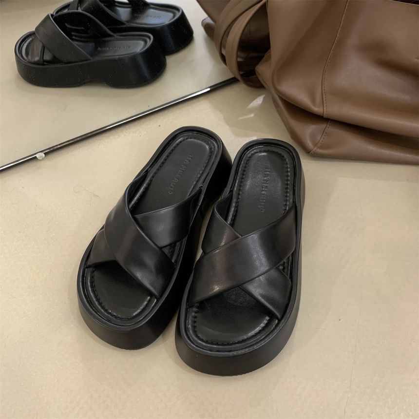 Strap Sandals Platform Slide Cross