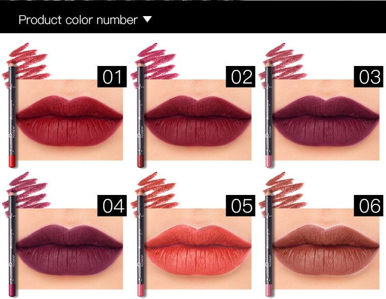 Stereoscopic Lip Liner Set (12 Colors)