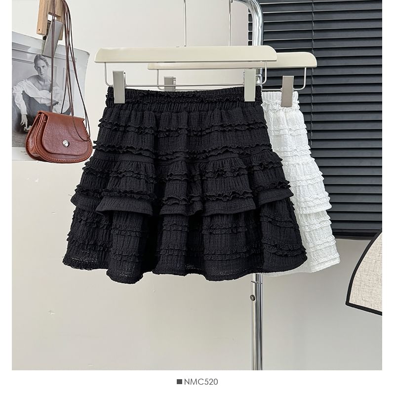 Layered High-Waist Mini Skirt for Street Style