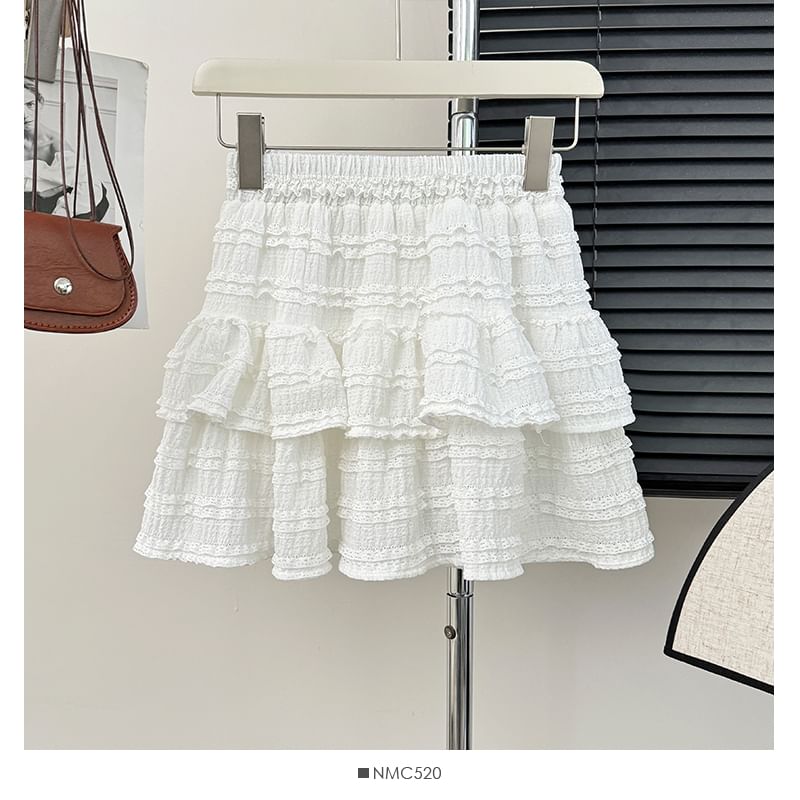 Layered High-Waist Mini Skirt for Street Style