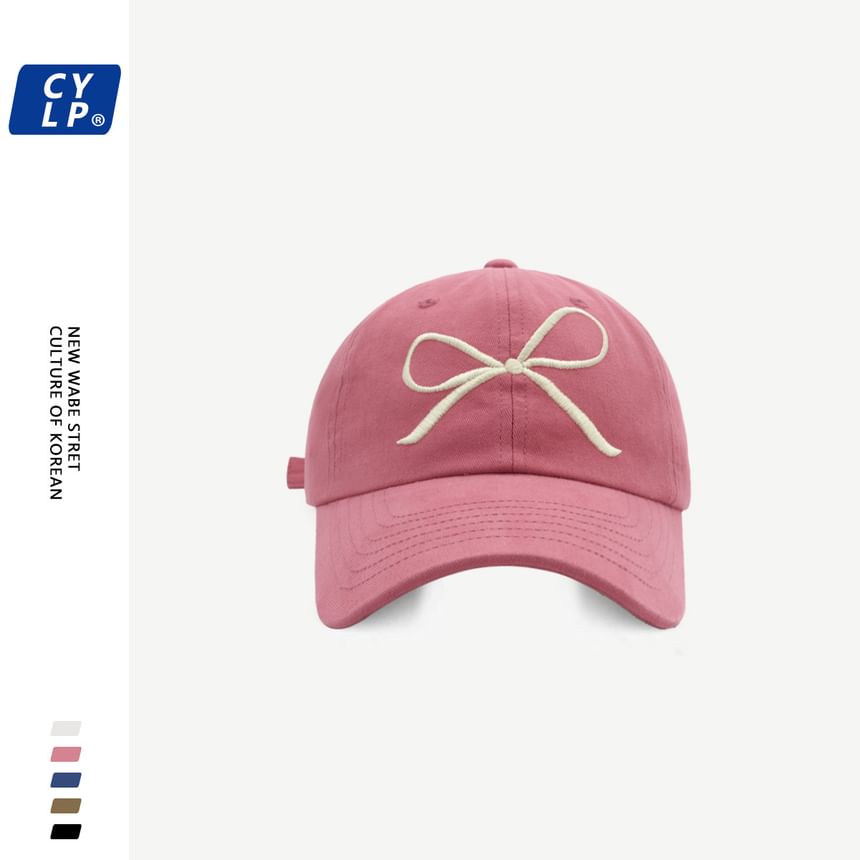 Embroidered Bow Cap Baseball