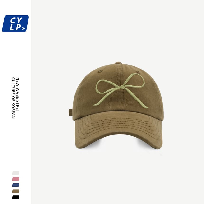 Embroidered Bow Cap Baseball