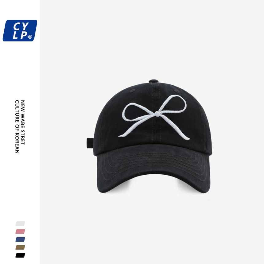 Embroidered Bow Cap Baseball
