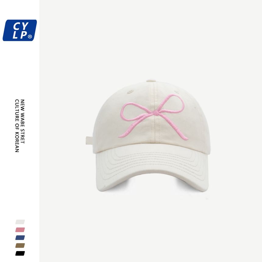 Embroidered Bow Cap Baseball