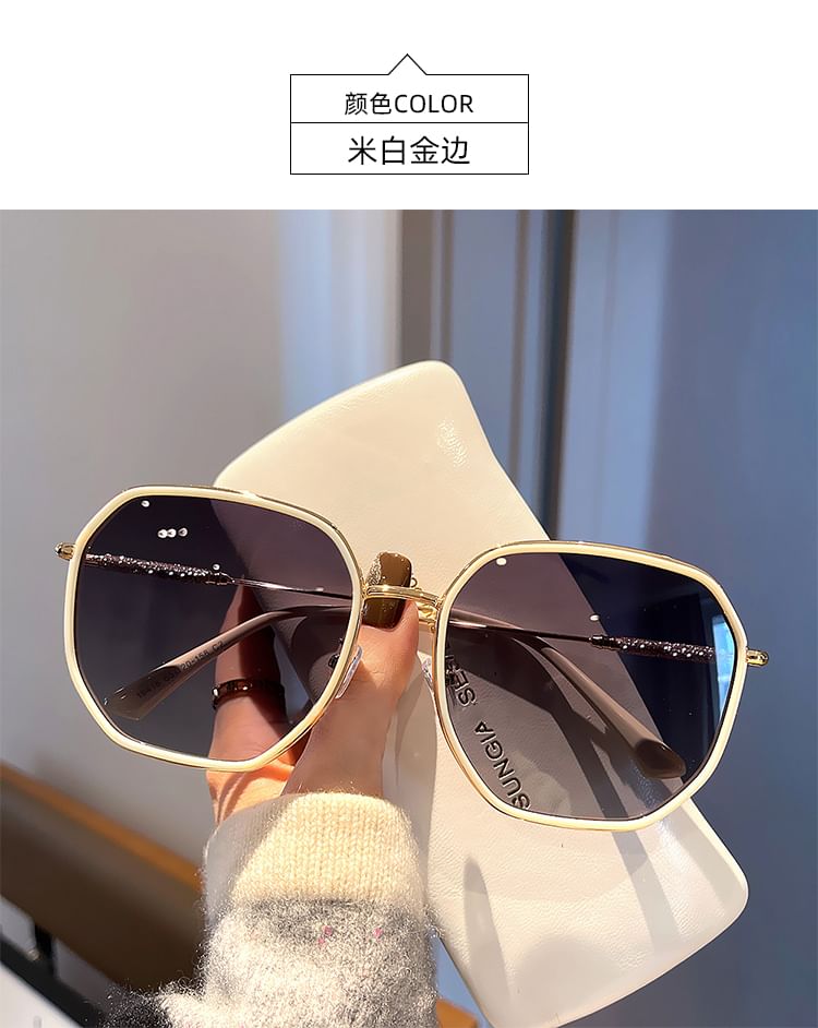 Geometric Oversized Frame Sunglasses