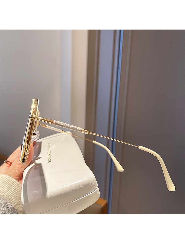 Geometric Oversized Frame Sunglasses