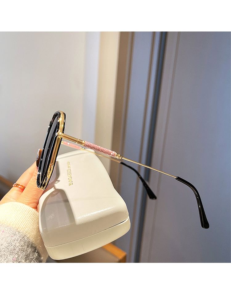 Geometric Oversized Frame Sunglasses