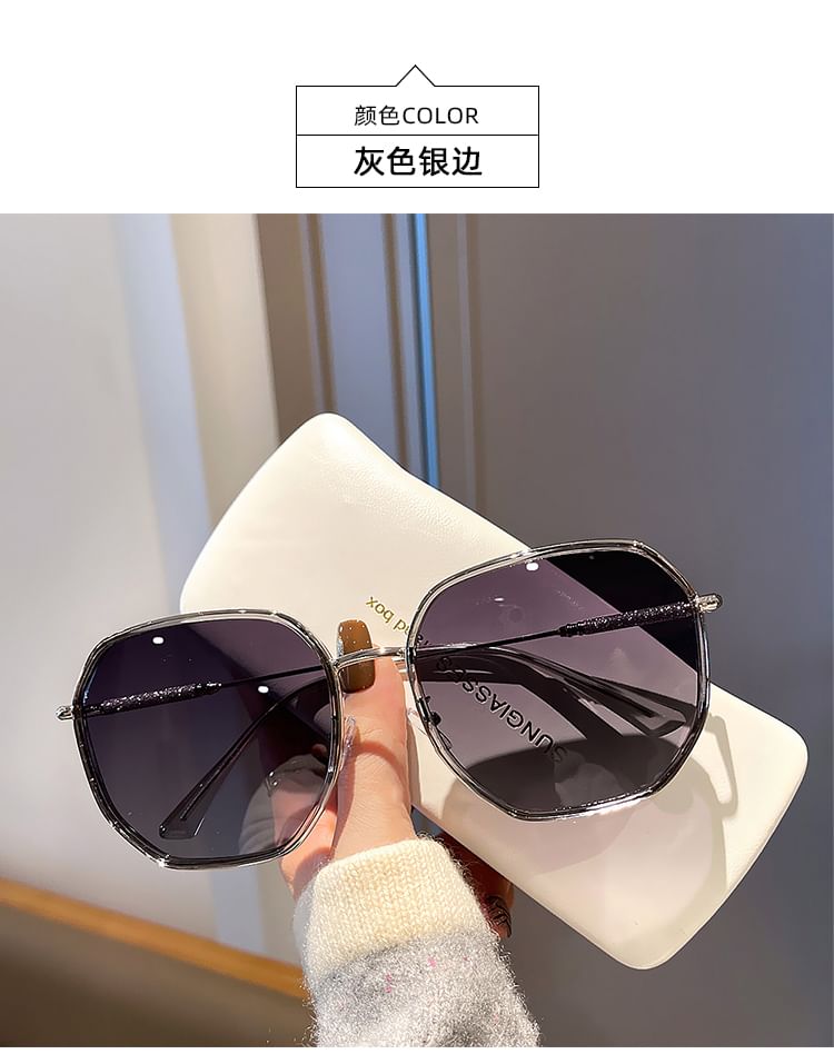 Geometric Oversized Frame Sunglasses