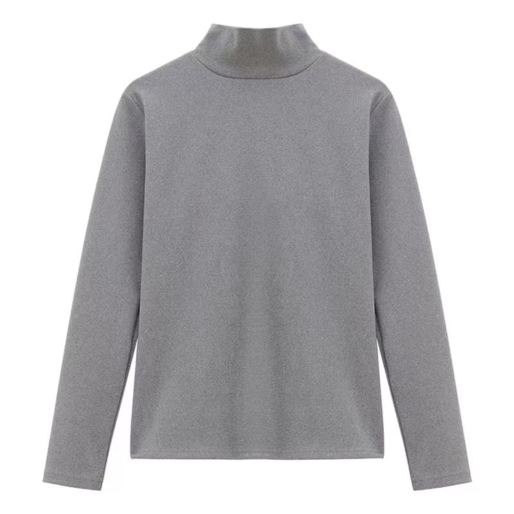 High-Neck Long-Sleeve Tee / Spaghetti Strap Lace-Up Mini Jumper
