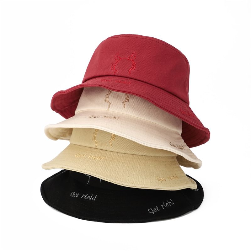 Embroidered Hat Cartoon Bucket