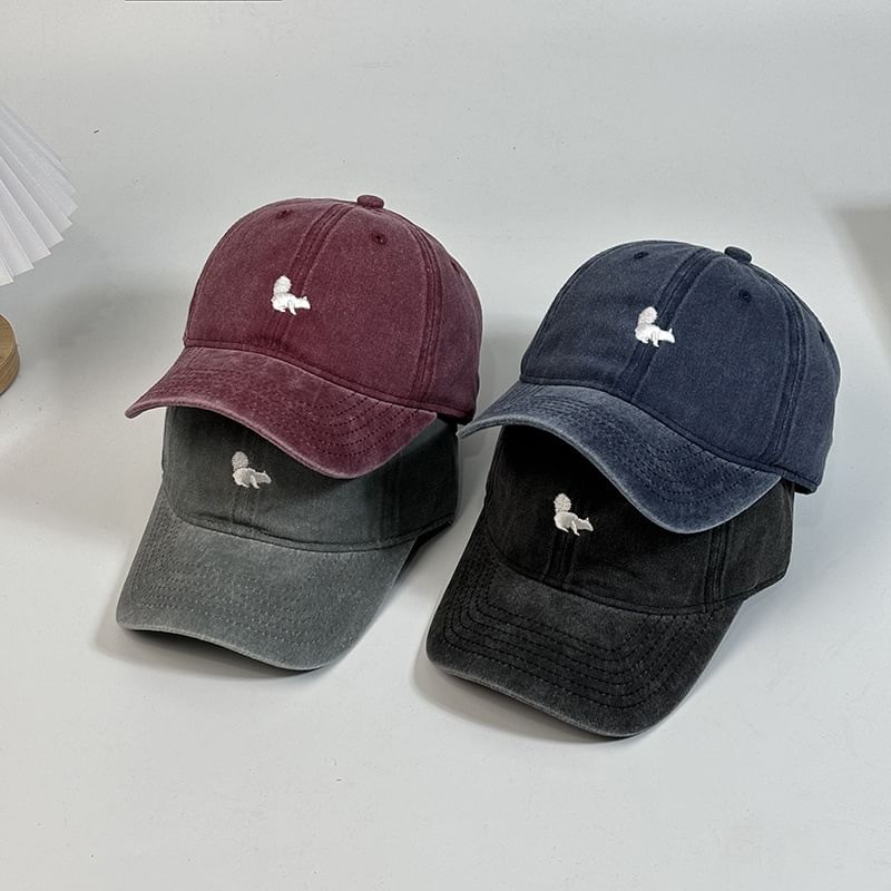 Embroidered Squirrel Baseball Cap