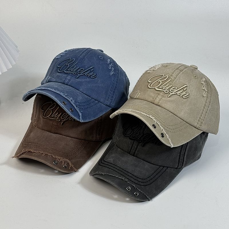 Baseball Distressed Cap Letter Embroidered