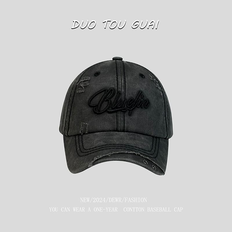 Baseball Distressed Cap Letter Embroidered