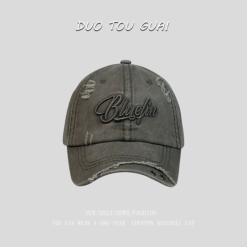 Baseball Distressed Cap Letter Embroidered