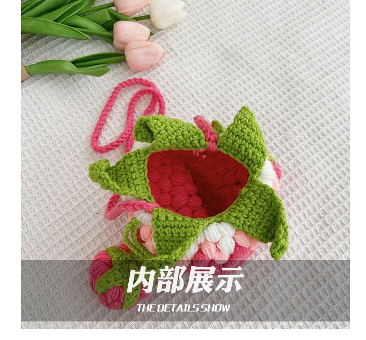 Strawberry Knit Crossbody Bag