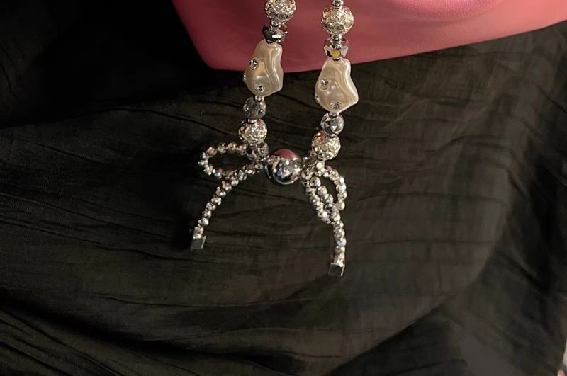 Phone Rhinestone Strap Faux Pearl Irregular