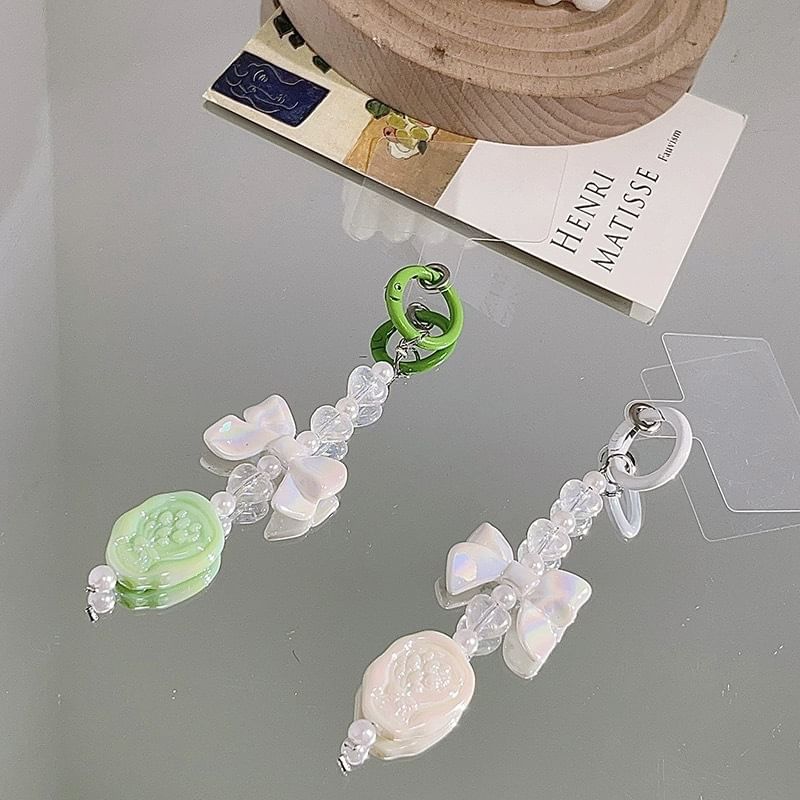 Charm Pad Bow with Resin Lanyard Phone