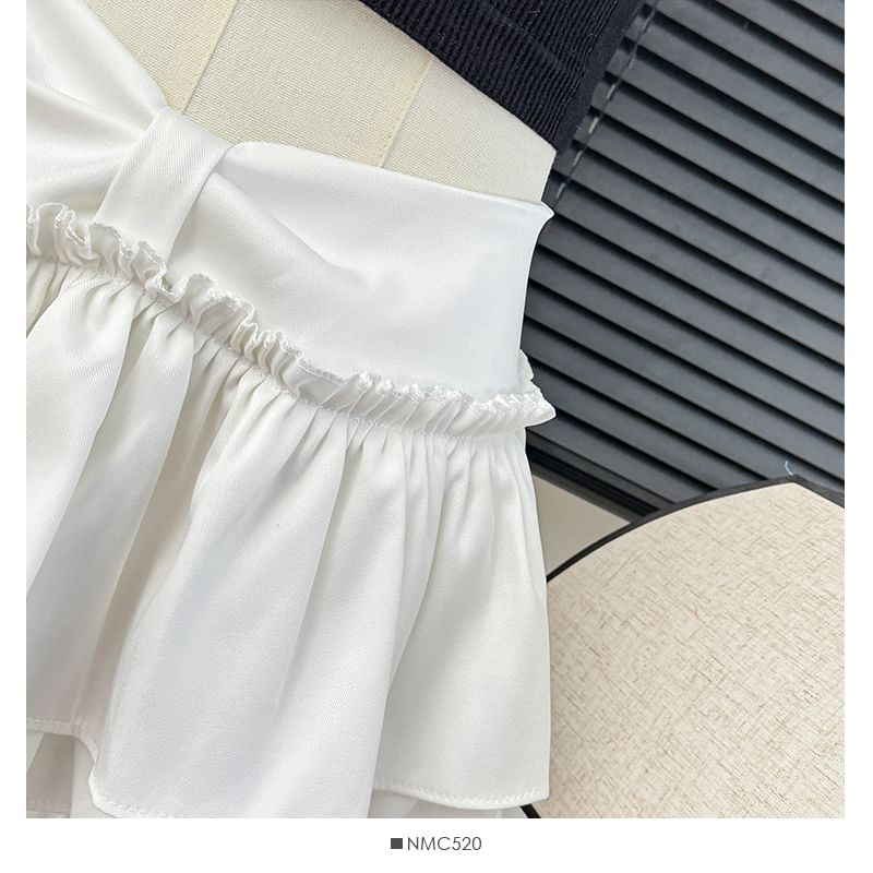 Layered Mini Skirt with Waist Detail