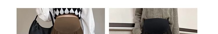 Maternity A-Line Midi Skirt in Plain Style