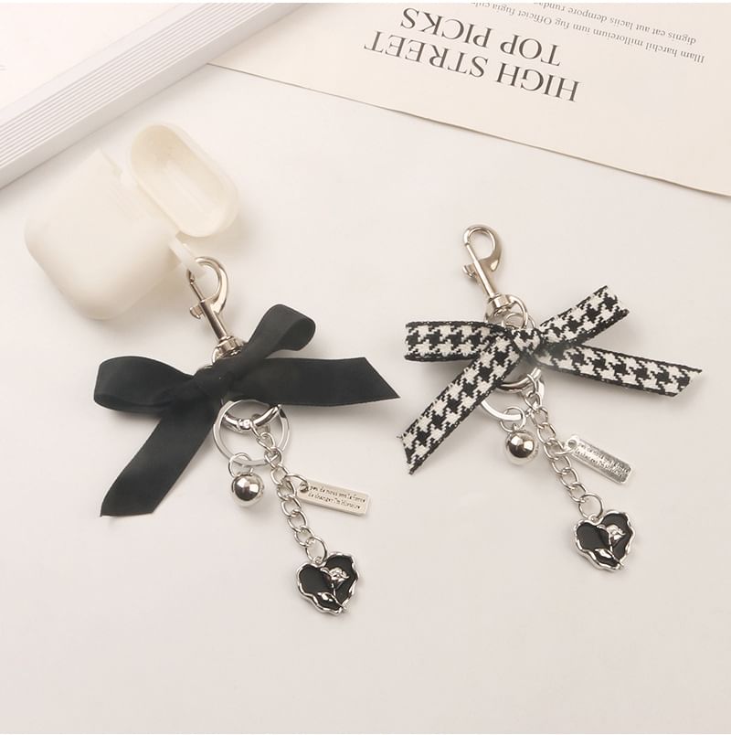 Ribbon Heart Bag Charm Keyring (Various Designs)