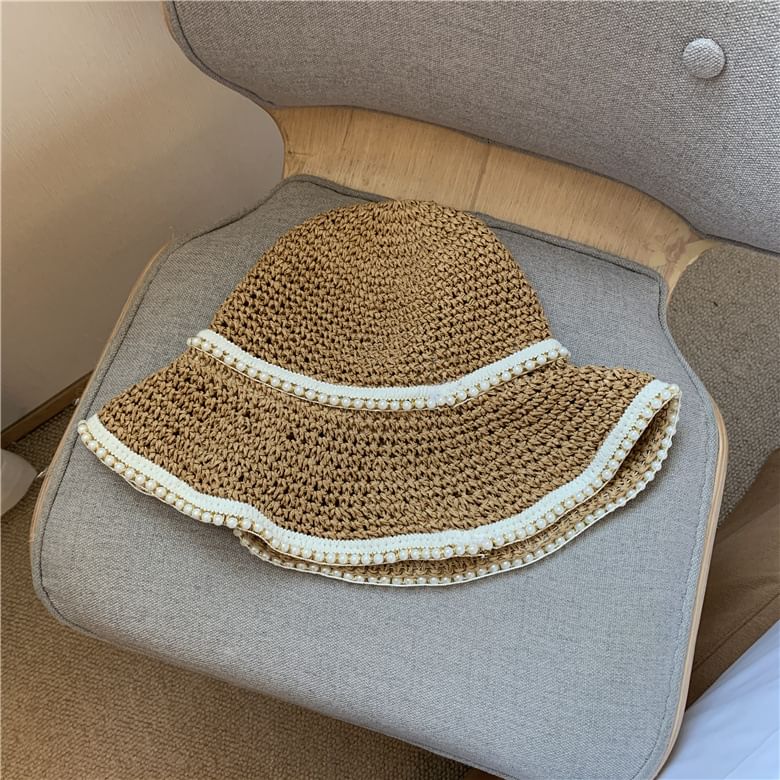Sun Pearl Straw Faux Hat