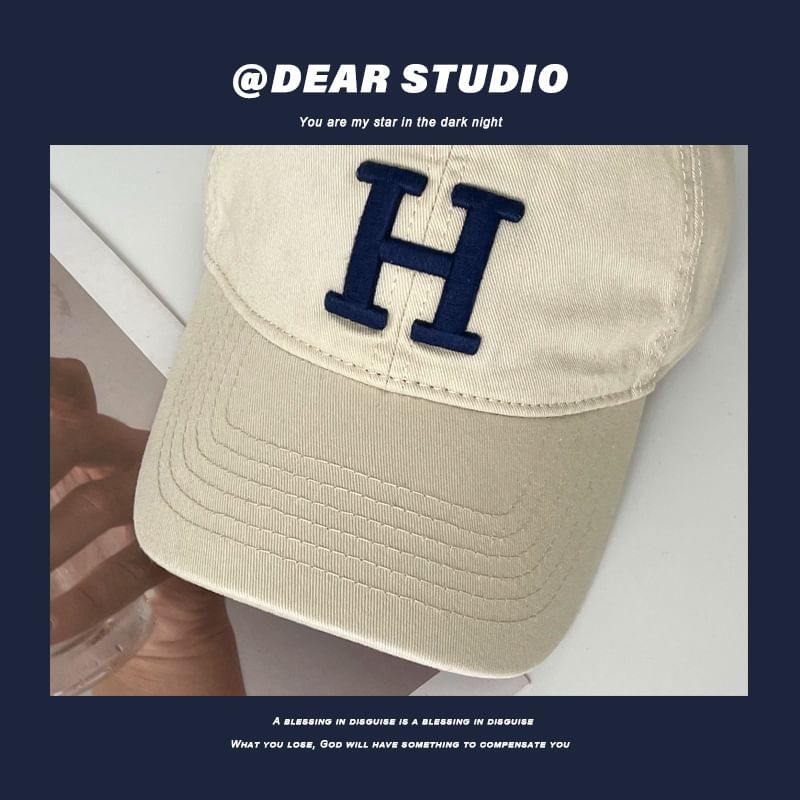 Lettering Embroidered Cap