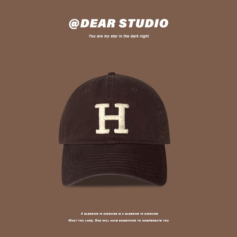 Lettering Embroidered Cap