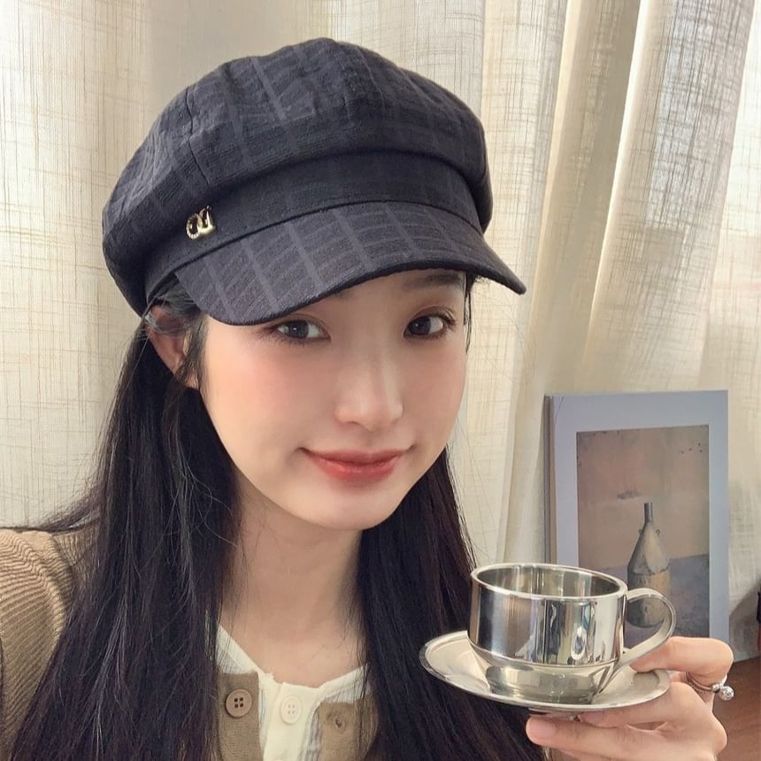 Plain Rhinestone Cap Newsboy Accent