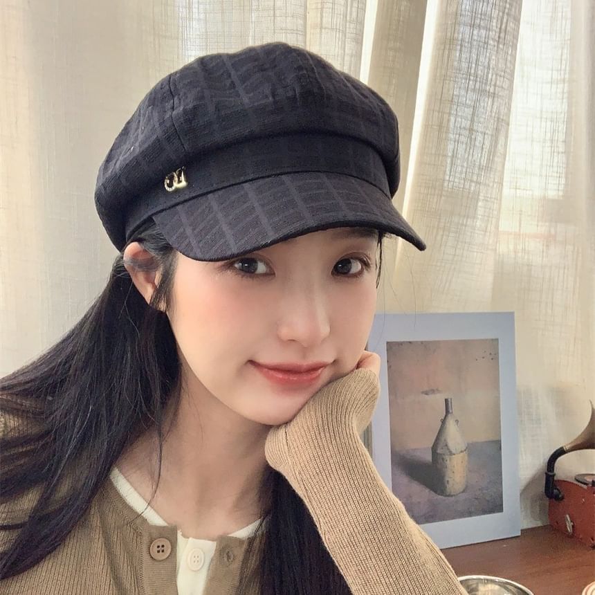 Plain Rhinestone Cap Newsboy Accent