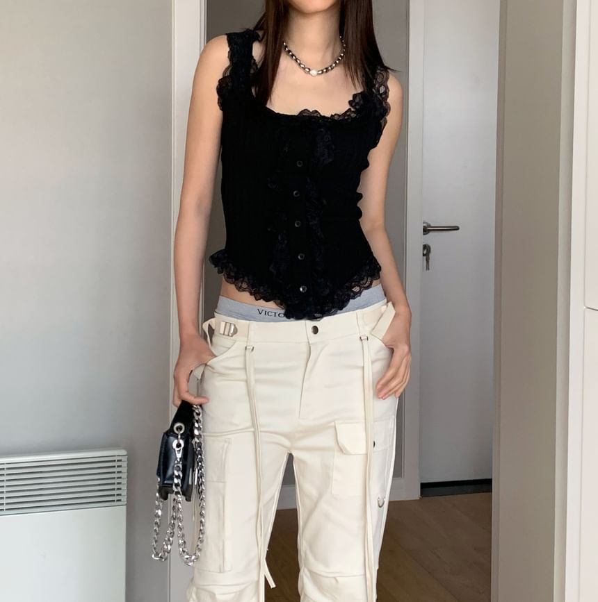 Lace-Trim Tank Top