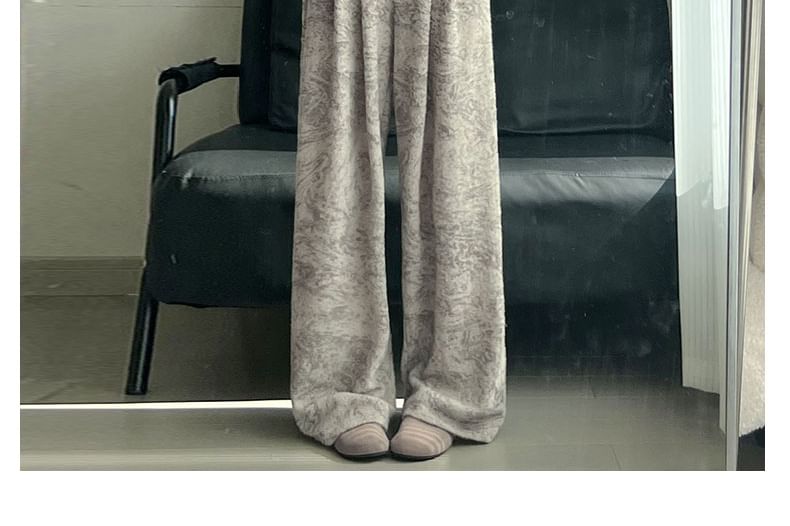 Ink Painting Print High Rise Elastic Waist Wide Leg Sweatpants