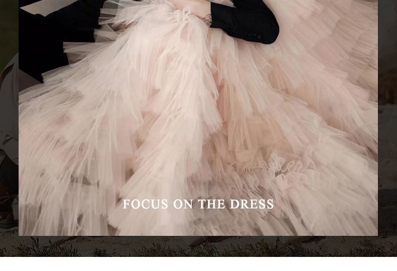 Ruffle A-Line Two Strapless Gown Ball Tone