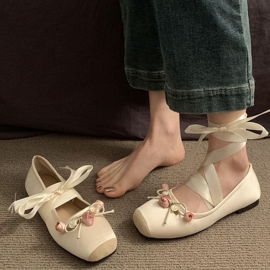 Flats Balletcore Accent Floral