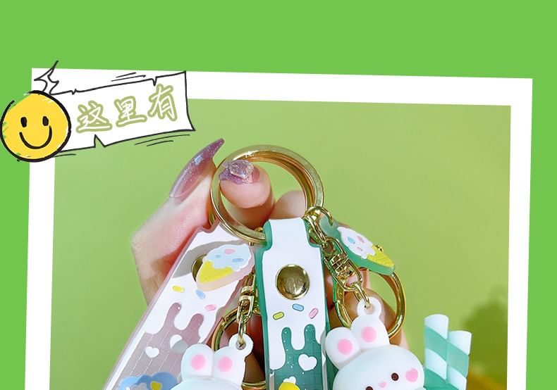 Rabbit Ice Cream Bag Charm Keyring