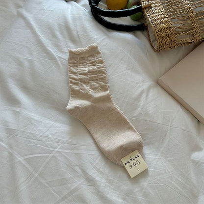 Plain Ruched Socks